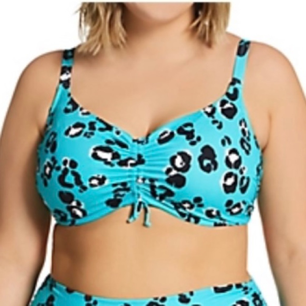 NWT Elomi Kotiya Leopard‎ Print Bikini top *Bra sized US 40G*